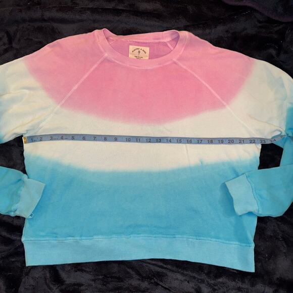 ELECTRIC & ROSE VENICE OVERSIZED CROP STRIPED TIE DYE SWEATSHIRT JUMPER XS - Picture 3 of 7